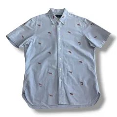 Polo Ralph Lauren 星条旗 刺繍 スカイブルー 半袖 シャツ