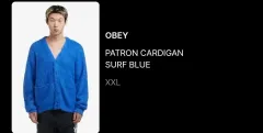 2xl)オベイ OBEY パトロン ブルー カーディガンのサムネイル
