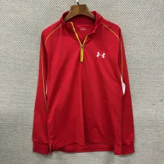 UNDER ARMOUR アンダーアーマー 刺繍 ロゴ 機能性 ハーフジップ 長袖Tシャツ M A08748