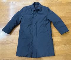 DESCENTE ステンカラーダウンコート ネイビー - メルカリ