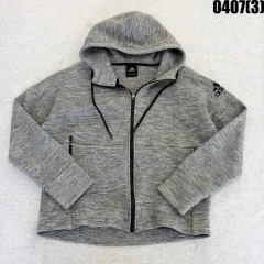 L アディダス グレー フーディー ジップアップ 0407(3)