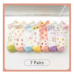 可愛いキャラクター レディース 足首 靴下 7足 セット