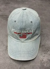 90年代 ポロ スポーツ ラルフローレン Spellout デニム ベースボールキャップ
