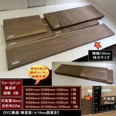 ウォールナット集成材 胡桃 くるみ 高級材 端材 7点セット 約21kg 200