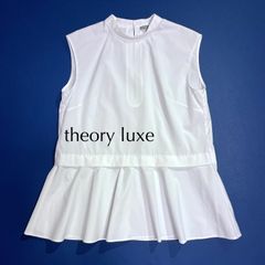 極美品 セオリーリュクス24SS ピンタックブラウス ライトブルー CAMILA