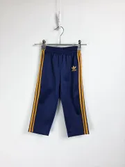 アディダス ディノ 弱起毛 ネイビー イェロー 밴딩 トレーナー パンツ キッズ 3歳 0407