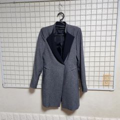 美品】PINKOダブルフェイス ウール ロングコート ヘリンボーン Aライン 