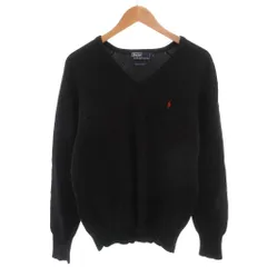 ポロ バイ ラルフローレン Polo by Ralph Lauren ヴィンテージ ニット セーター 長袖 ラムウール ポニー刺繍 Vネック L 黒 ブラック /FF