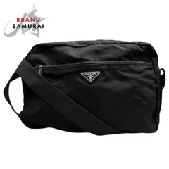 美品 PRADA プラダ テスート 三角ロゴ ブラック シルバー金具 ナイロン ショルダーバッグ レディース S1-00090【中古】