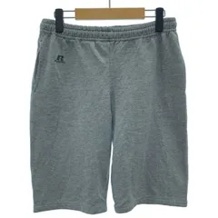【中古】　RUSSELL　ハーフパンツ　短パン　ウエストゴム　ドローストリング　裏起毛　無地　ワンポイント　プリント　古着　/7036のサムネイル