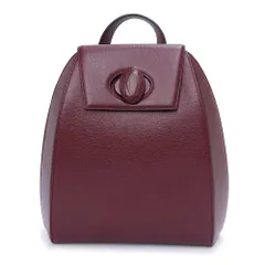 カルティエ L1000216 マストライン カーフスキン ボルドー リュック デイパック バックパック レザー ゴールド金具 Cartier（美品）