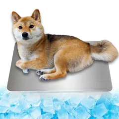 犬猫用 ひんやり冷感アルミプレート Lサイズ（50×30cm）ペット用クールマット 接触冷感 熱中症対策 クールボード 犬・猫用 夏用冷却マットのサムネイル