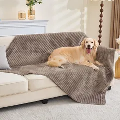 TIANSHU フランネル ペットシーツ 洗える 暖かい 柔らかい 犬猫用下敷き おしっこパッド 超吸収 介護 ペットマット カーペット 滑り止め 繰り返し利用可能 ペット用トイレトレーニングマット マルチサイズ 小型犬~大型犬(50x68cm，2枚，カーキ)のサムネイル