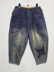 エルロデオ ELRODEO パッチワーク デニムダンガリー サルエルパンツ 青
