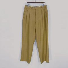 美品 Zegna リネンスラックスパンツ ウエスト紐 キャメル/VW467 - メルカリ