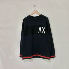 ARMANI EXCHANGE/ビッグロゴ ジャージー スウェット ブラック L - メルカリ