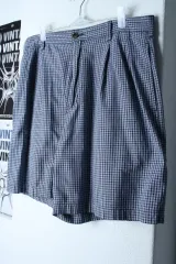 (L-XL) CHAPS Ralph Lauren ハーフパンツ チェック ブルー コットン アメカジ - 24D5