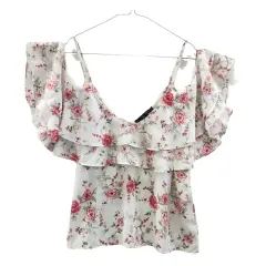 新品 FOREVER21 オフショルダー フラワー ホワイト ブラウス