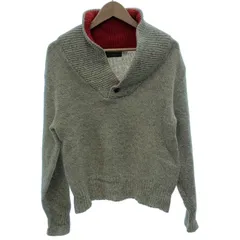 【中古】　Eddie Bauer　セーター　長袖　ニット　ショールカラー　無地　USA製　古着　/4390