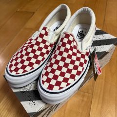 90s USA製 VANS スリッポン 赤×白 チェッカー US7.5 新品 - メルカリ
