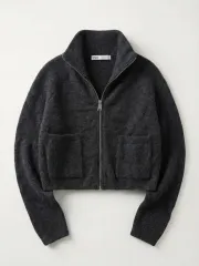 ザラ ZARA クロップド ジップアップ フーディー ジャケット カーディガン L