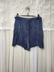 ZARA ザラ ネイビー リー 紐 サテン型 ハーフパンツ