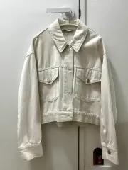 ザラ アイボリー クロップド デニム ジャケット