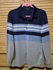 DAKS メンズ ストライプ 長袖 カラーTシャツのサムネイル