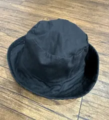 黒色 コットン バケットハット 帽子
