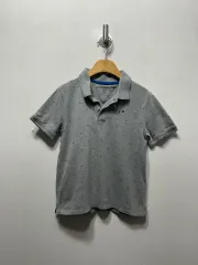 トミーヒルフィガー キッズ グレー 半袖 ポロ Tシャツ 8/10