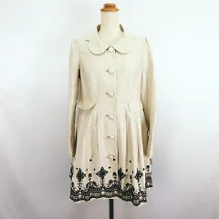 ドーリーガールバイアナスイ DOLLY GIRL by ANNA SUI スプリングコート アウター 長袖 ハーフ丈 刺繍 ストレッチ 2 ベージュ ※EKM