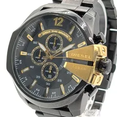 DIESEL  DZ-4338 MEGA CHIEF Watch Quartz Men's Gold Round Black dial ディーゼル メガチーフ 時計 クオーツ メンズ ラウンド  ゴールド ブラック ヴィンテージ クロノグラフ 稼働品