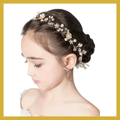ヘアアクセサリー 髪飾り ボックス入り 発表会 結婚式 [ARCADY] 子供 大人も使える 職人の手作り ヘッドドレス (リトルフラワー) 0