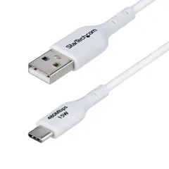 【新品・3営業日で発送】STARTECH.COM USBケーブル／A-C／1m／USB 2.0／3A 15W／オス・オス／ホワイト(USB2AC1MNCWHE)