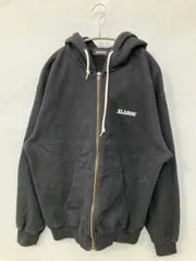 XLARGE エクストララージ パーカー M ブラック コットン ブランドロゴ 刺繍 ジップアップ 長袖