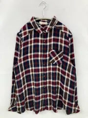 Discoat ディスコート シャツ/ブラウス L ネイビー チェック柄 ミドル丈 長袖 レギュラーカラー