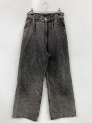 Heather ヘザー デニムパンツ M ブラック フルレングス 無地 ワイド・ルーズ ストレート ハイウエスト ヴィンテージ