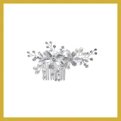 [TIGLOSS] 髪飾り ヘアアクセサリー 結婚式 ヘッドドレス 花嫁 大きめ パール 髪留め 花 和装 ヘアピン ヘアクリップ コーム まとめ髪 おしゃれ 大人 専用BOX付（タイプC） 1