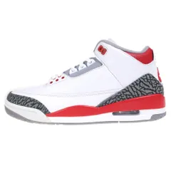 NIKE (ナイキ) AIR JORDAN 3 Retro OG Fire Red エアジョーダン3 レトロ OG ファイヤーレッド ハイカットスニーカー ホワイト/レッド US11/29cm