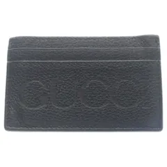 GUCCI (グッチ) ロゴ レザーカードケース ブラック 658694のサムネイル
