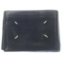 Maison Martin Margiela (メゾンマルタンマルジェラ) 17AW レザーフリップフラップウォレット 二つ折り財布 ブラック S55UI0132
