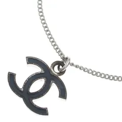 CHANEL (シャネル) ココマーク ペンダントネックレス ペンダント チェーン 07V シルバー×ブラック GP