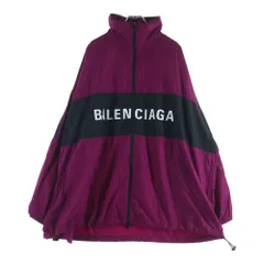 BALENCIAGA (バレンシアガ) LOGO COLORBLOCK WINDBREAKER JACKET ロゴプリント ナイロン トラックジャケット パープル 534317 TYD36のサムネイル