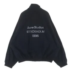 Acne Studios (アクネ ストゥディオズ) LOGO ZIPPER JACKET B90791 ダスト加工 ロゴジップアップ ナイロンジャケット ブラックのサムネイル