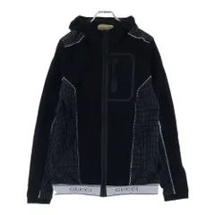 GUCCI (グッチ) インターロッキングG ロゴジャガード ジップアップ フーデッド ジャケット ブラック 703361のサムネイル