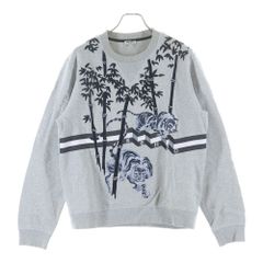 KENZO (켄조) Tiger Embroidered Sweatshirt 호랑이 자수 스웨트 스웨터 그레이 F565SW1024ME