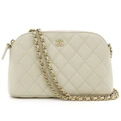 【 美品 】CHANEL シャネル ショルダーバッグ マトラッセ タイムレスクラシック チェーンクラッチバッグ AP4016 キャビアスキン ライトグレー ゴールド金具 イタリア製 レディース 上品