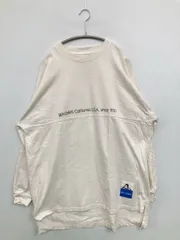 BEN DAVIS ベンデイビス Tシャツ/カットソー L ホワイト 前面プリント ワンポイント ブランドロゴ ロング丈 長袖 クルーネック(丸首)