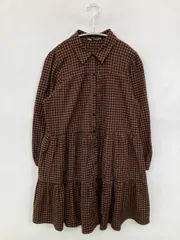 ZARA ザラ シャツワンピース M ブラウン コットン チェック柄 長袖