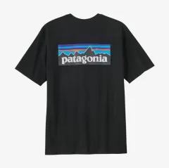 新) patagonia パタゴニア P-6 ロゴ リー スパン Tシャツ ブラック S M L XL